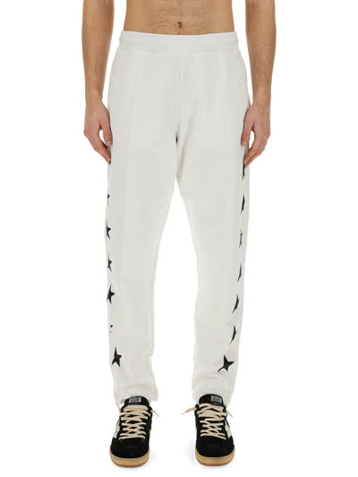 Golden Goose Star Print Track Pants In White