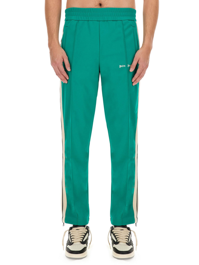 Palm Angels Logo Track Trousers In Green