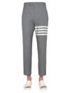 Thom Browne 4-bar Stripes Tailored Wool Pants In Grey