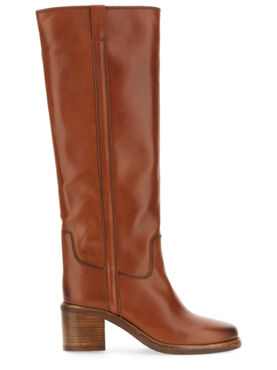 Isabel Marant Seenia Leather Knee-high Boots In Buff