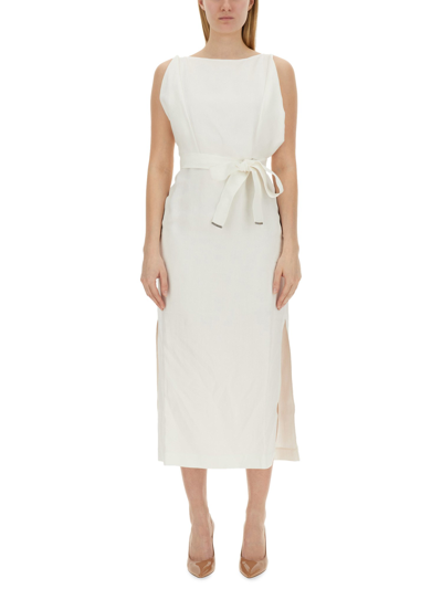 Brunello Cucinelli Knot Detailed Sleeveless Maxi Dress In White