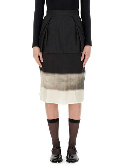 Maison Margiela Tiered Mini Skirt In Black