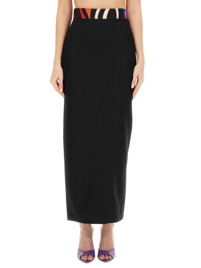 Pucci Crêpe Straight Skirt In Black