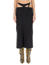 Attico Midi Skirt With Cut-out Waist In Black