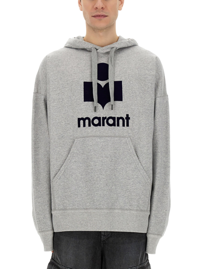 Marant Miley Logo Cotton-blend Hoodie In White