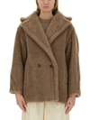 Max Mara Espero Wool Blend Double Breasted Coat In Dove