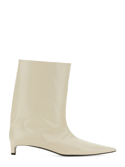 Jil Sander Heeled Boot In Ivory