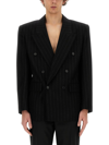 Saint Laurent Oversize Wool Jacket In Black