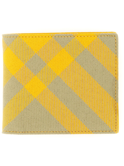 Burberry Bifold Check Wallet In Yellow