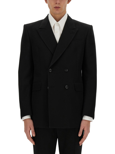 Alexander Mcqueen Double-breasted Jacket In Black