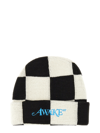 Awake Ny Checkered Logo Beanie In Multi