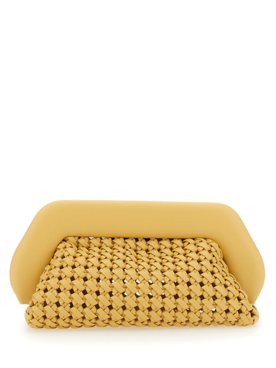 Themoirè "bios Knots" Clutch In Beige