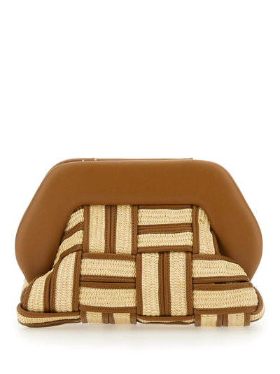 Themoirè Tia Woven Straw Clutch Bag In Multicolour