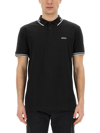 Hugo Boss Mens Paule Short Sleeve Pique Cotton Polo Shirt In Navy In Black