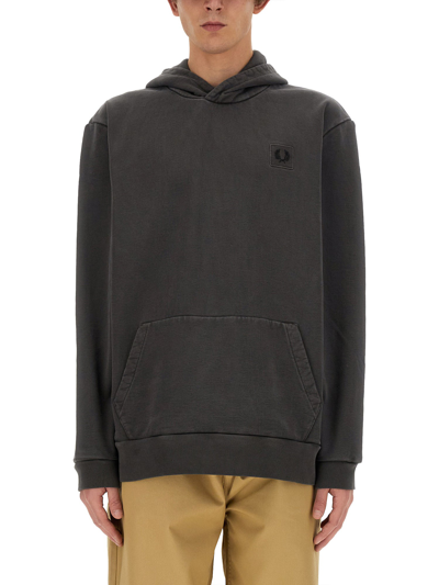 Fred Perry Sweatshirt With Logo In Charcoal