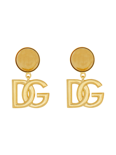 Dolce & Gabbana Clip-on Earrings With Dg Logo In Gold