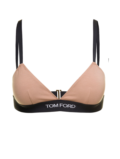 Tom Ford Top With Logoed Band In Nude