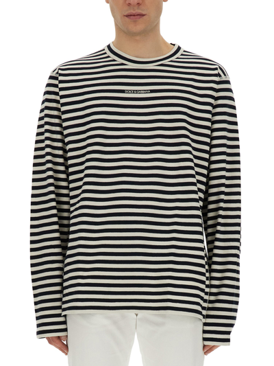 DOLCE & GABBANA T-SHIRT WITH STRIPE PATTERN