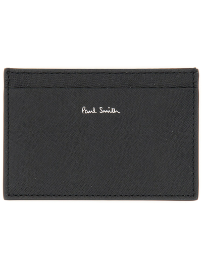 Paul Smith Leather Mini Blur Card Holder In Multicolour