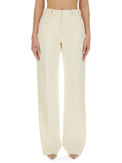 Valentino Pants With "toile Iconographe" Pattern In Ivory