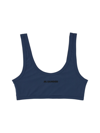 Jil Sander Scoop Neck Bikini Top With Thick Straps In Blue