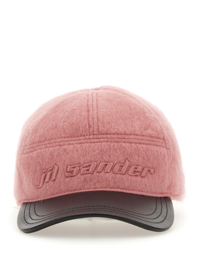 Jil Sander Logo-embroidered Brushed Baseball Cap In Pink