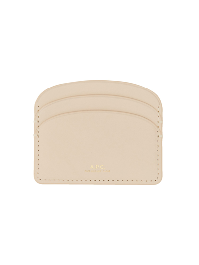 A.p.c. Demi Lune Card Holder In Ivory