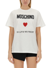 Moschino Item O-neck Short-sleeved T-shirt In White