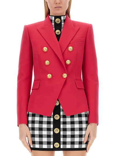 Balmain Six-button Jacket In Fuchsia