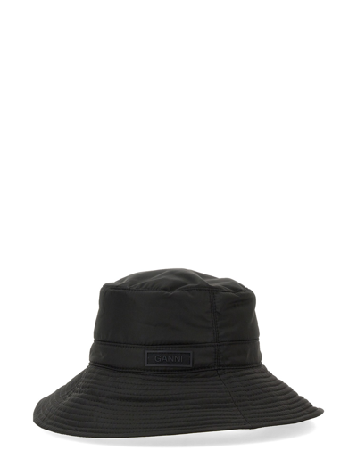 GANNI BUCKET HAT WITH LOGO