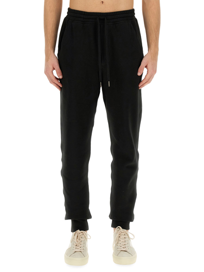 Tom Ford Drawstring Cotton-blend Velour Track Trousers In Black