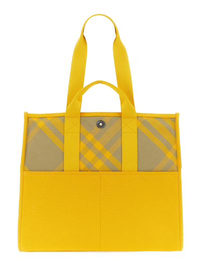 Burberry Shopper Bag In Yellow