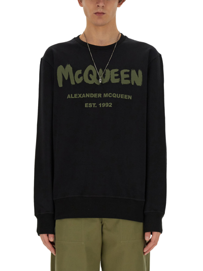 Alexander Mcqueen Sweatshirt With Logo In Black