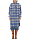 Isabel Marant Checked Coat In Blue