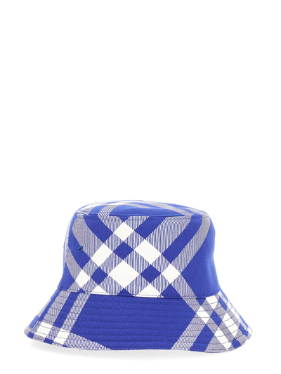 Burberry Bucket Check Hat In Purple