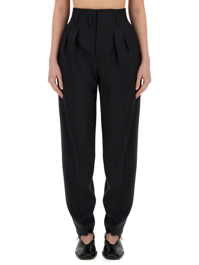 Lemaire Tailored Pleated Wool Pants In Green