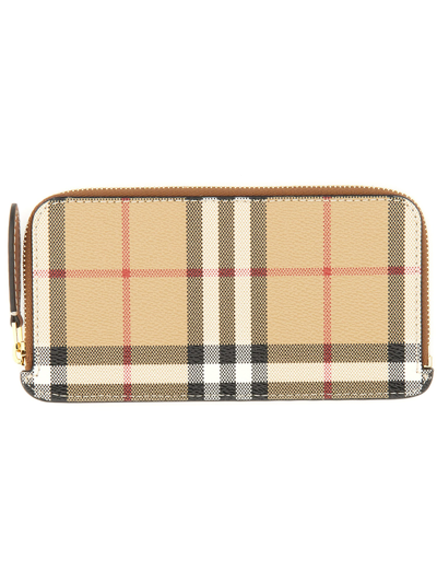 Burberry Credit Card Holder Check In Brown