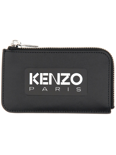 Kenzo Card Holder With Logo In Black