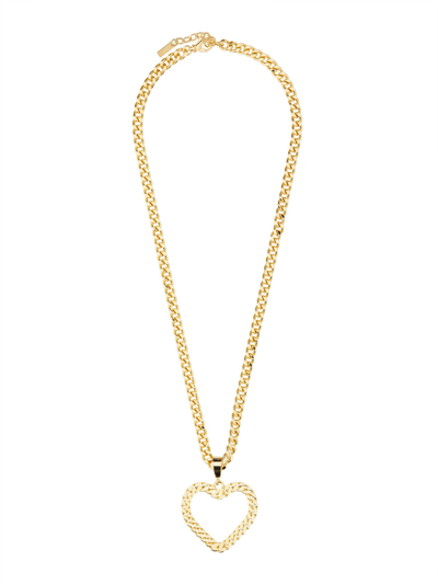 Moschino Chain Heart Necklace In Gold