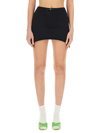 Barrow Drawstring-fastening Cotton Miniskirt In Black