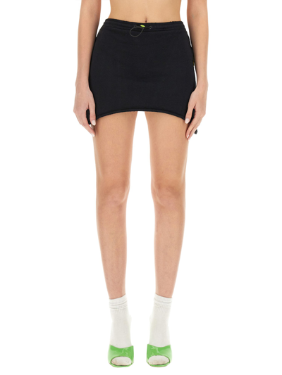 Barrow Drawstring-fastening Cotton Miniskirt In Black