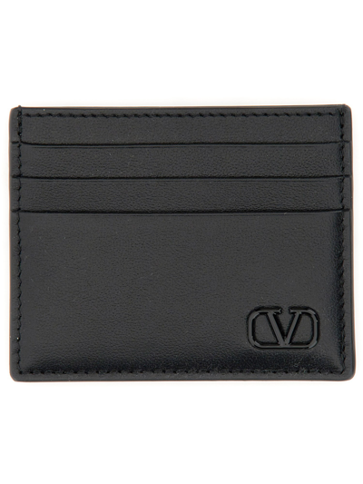 Valentino Garavani Card Holder With Logo In Black