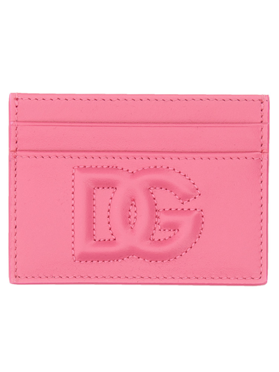 Dolce & Gabbana Leather Card Holder In Pink