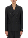 Versace Tailoring Jacket In Wool In Black