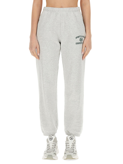 Sporty And Rich Jogging Pants With Logo In Grey