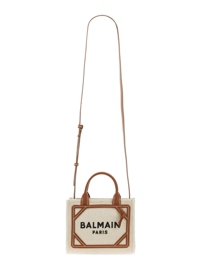 Balmain B-army Mini Grocery Bag In Ivory
