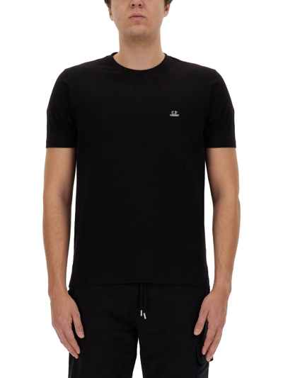 C.p. Company Logo-patch Cotton T-shirt In Black