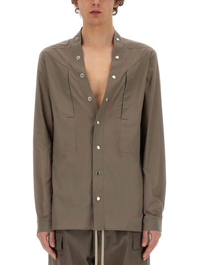 Rick Owens Cotton Shirt In Beige