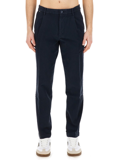 Hugo Boss Cotton Pants In Blue