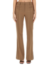 Helmut Lang Vent Wool Blend Bootcut Pants In Beige